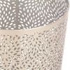 1.3 Gallon Metal Floral Pattern Trash Can Waste Basket in Silver