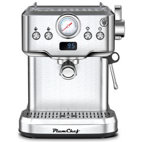 20 Bar Professional Espresso Machine With Milk Frother, Single & Double Shot, ESE Pod Compatible, Visual Display Of Pressure, Removable Water Tan (Option: KFJ9818)