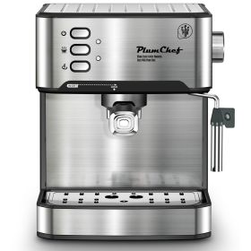 20 Bar Professional Espresso Machine With Milk Frother, Single & Double Shot, ESE Pod Compatible, Visual Display Of Pressure, Removable Water Tan (Option: FKJ6870)